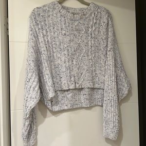 Free People Blue Speckled White Sweater